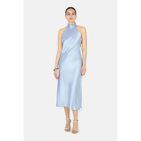 GALVAN LONDON Scallop Sienna Dress - Ice Blue - Picture 1 of 13